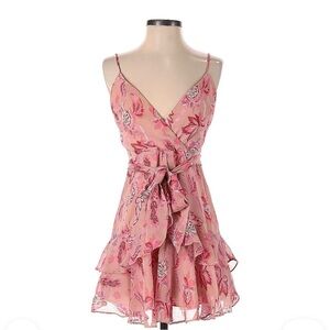 Floral Pink Wrap Dress